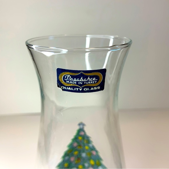 Bundle 1 Pasabahce Christmas Tree Clear Glass Flower Vase + 2 Round Coasters - Picture 3 of 9